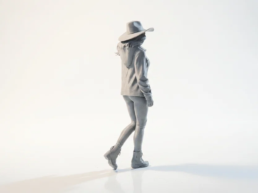 Mô hình nữ cao bồi diện áo khoác - Tệp 3D Printable - Image 3
