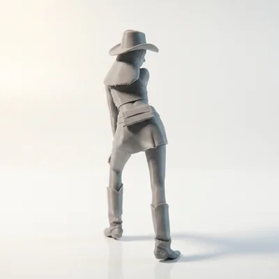Mô hình tượng cô nàng Cowgirl in 3D
