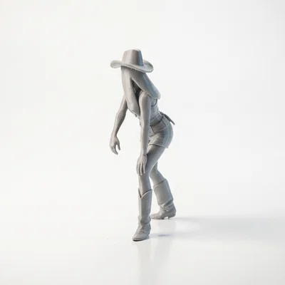 Mô hình tượng cô nàng Cowgirl in 3D