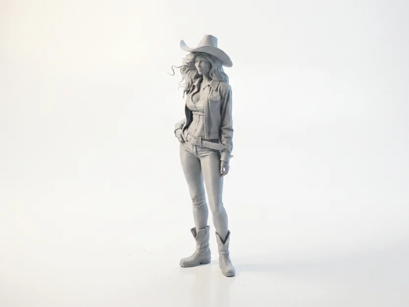 Mô hình Cowgirl miền Tây quyến rũ - File 3D in ấn chi tiết - Image 1