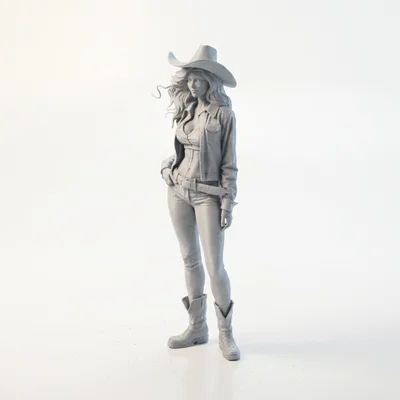 Mô hình Cowgirl miền Tây quyến rũ - File 3D in ấn chi tiết