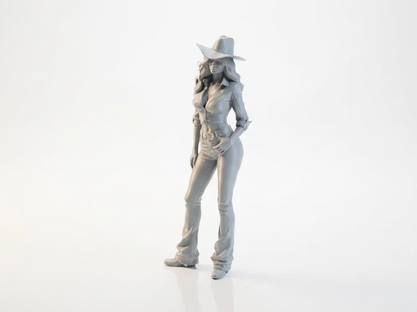 Mô hình tượng Cowgirl miền Tây (3D Printable) - Image 1