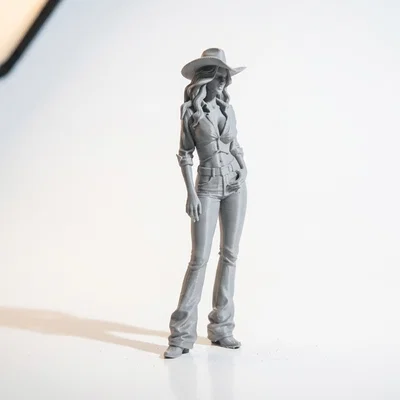 Mô hình tượng Cowgirl miền Tây (3D Printable)