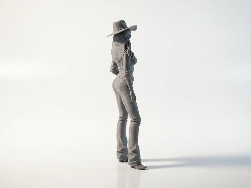 Mô hình tượng Cowgirl miền Tây (3D Printable) - Image 3