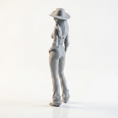 Mô hình tượng Cowgirl miền Tây (3D Printable)