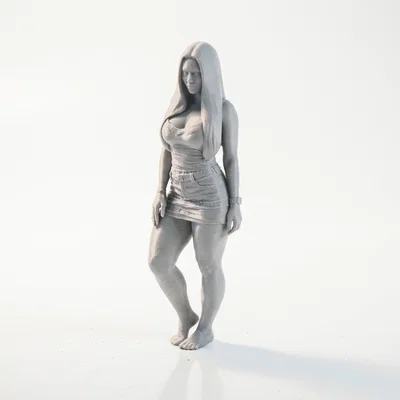 Mô hình tượng thiếu nữ đường nét gợi cảm - File in 3D