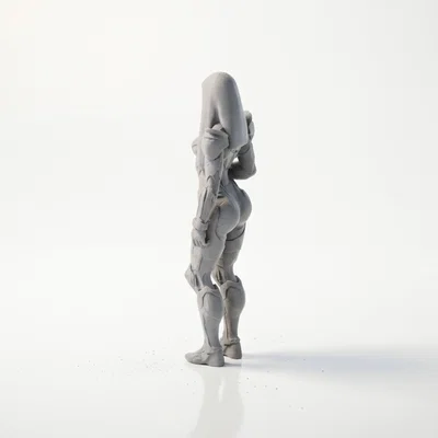 Mô hình tượng nữ Cyborg phong cách Sci-Fi in 3D