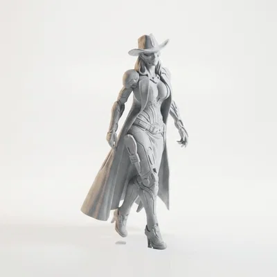 Mô hình 3D cô nàng cao bồi Cyborg - In 3D ấn tượng