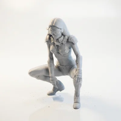 Mô hình tượng nữ Cyborg phong cách Sci-Fi in 3D