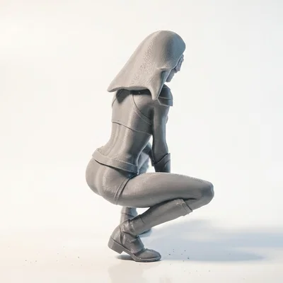 Mô hình tượng nữ Cyborg phong cách Sci-Fi in 3D