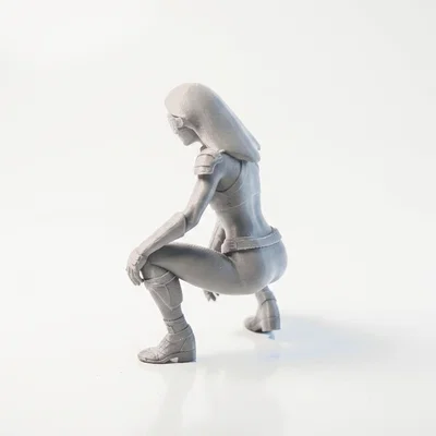 Mô hình tượng nữ Cyborg phong cách Sci-Fi in 3D
