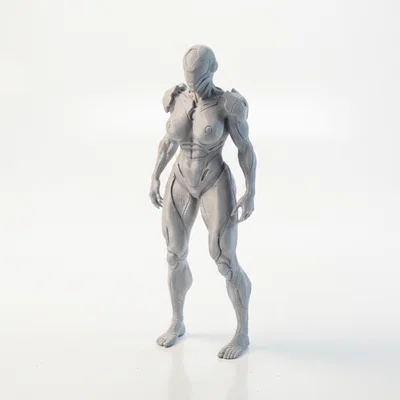 Mô hình Cyborg Lady - Tượng nữ chiến binh Sci-Fi in 3D