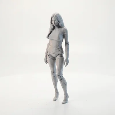 Mô hình 3D Nữ Chiến Binh Cyborg Tương Lai Có Thể In Ấn