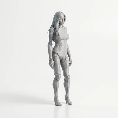Mô hình 3D Nữ Chiến Binh Cyborg Tương Lai Có Thể In Ấn