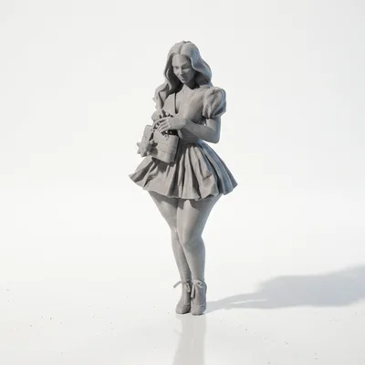 Mô hình 3D Quý Cô Thời Thượng Cầm Túi Xách (Có thể in 3D)