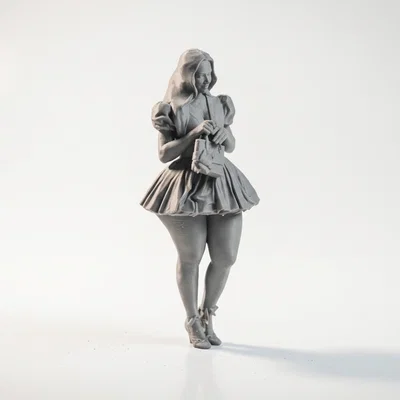 Mô hình 3D Quý Cô Thời Thượng Cầm Túi Xách (Có thể in 3D)