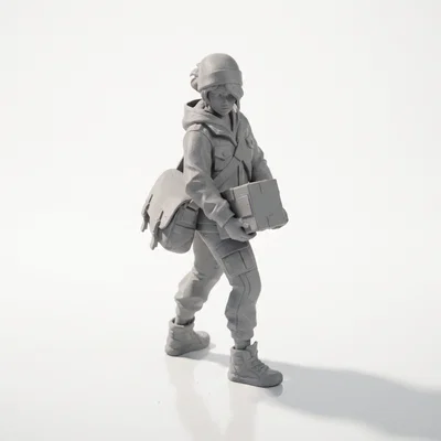 Mô hình 3D cô gái giao hàng - Nhân vật nữ có thể in 3D