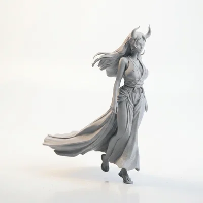 Mô hình 3D Fantasy Cô Nàng Quỷ Có Sừng (Demon Girl Horned Figurine)