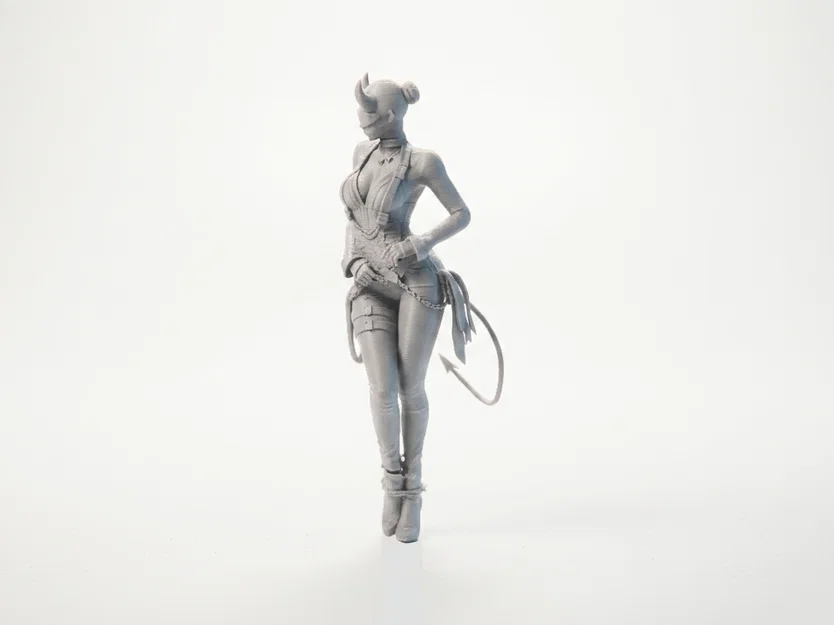 Mô hình 3D Cô Gái Quỷ Fantasy - Tượng Nữ Nhân Vật Có Sừng - Image 1