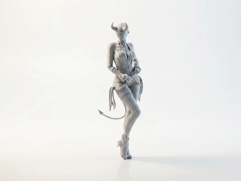 Mô hình 3D Cô Gái Quỷ Fantasy - Tượng Nữ Nhân Vật Có Sừng - Image 2