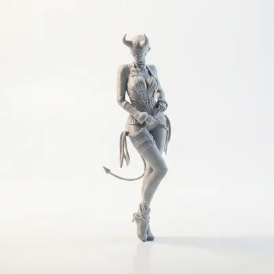 Mô hình 3D Cô Gái Quỷ Fantasy - Tượng Nữ Nhân Vật Có Sừng