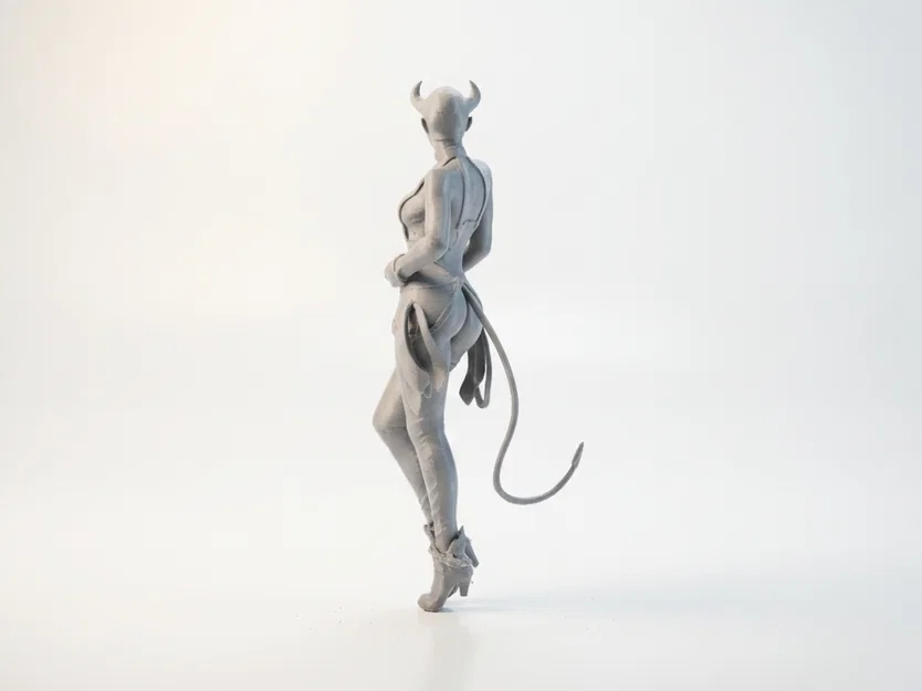Mô hình 3D Cô Gái Quỷ Fantasy - Tượng Nữ Nhân Vật Có Sừng - Image 4