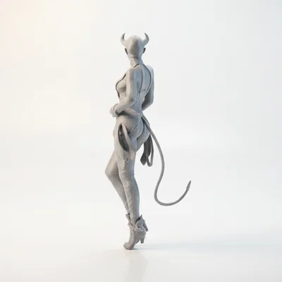 Mô hình 3D Cô Gái Quỷ Fantasy - Tượng Nữ Nhân Vật Có Sừng