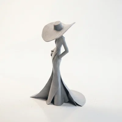 Tượng Nữ Quý Cô Đội Mũ Rộng Vành - Mô Hình In 3D Độc Đáo