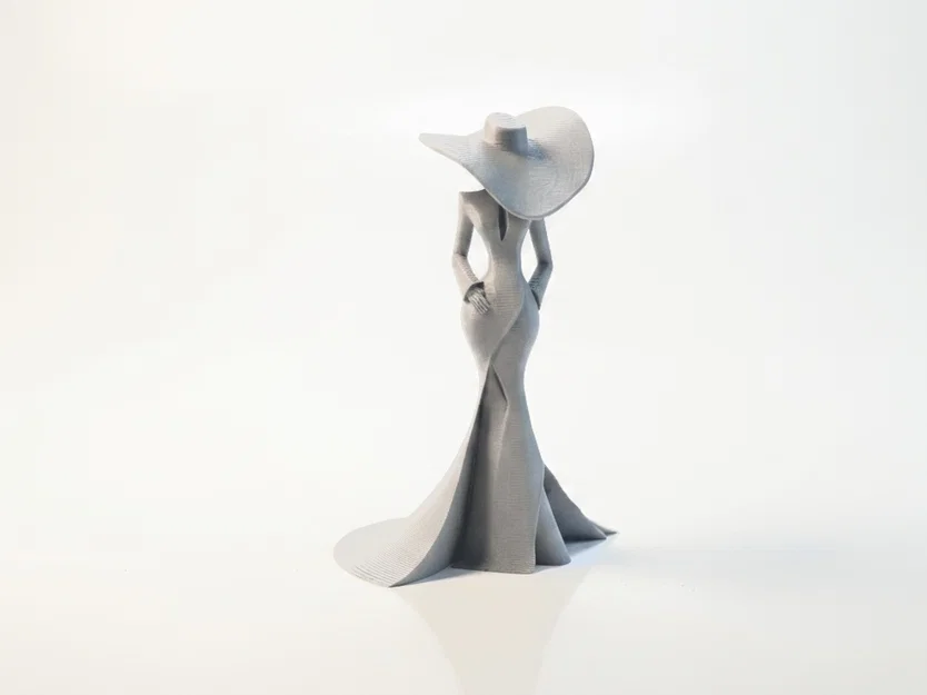 Tượng Nữ Quý Cô Đội Mũ Rộng Vành - Mô Hình In 3D Độc Đáo - Image 2