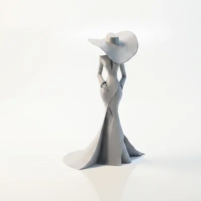 Tượng Nữ Quý Cô Đội Mũ Rộng Vành - Mô Hình In 3D Độc Đáo