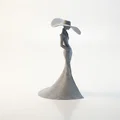 Tượng Nữ Quý Cô Đội Mũ Rộng Vành - Mô Hình In 3D Độc Đáo - Thumbnail 3