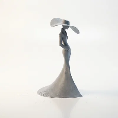 Tượng Nữ Quý Cô Đội Mũ Rộng Vành - Mô Hình In 3D Độc Đáo