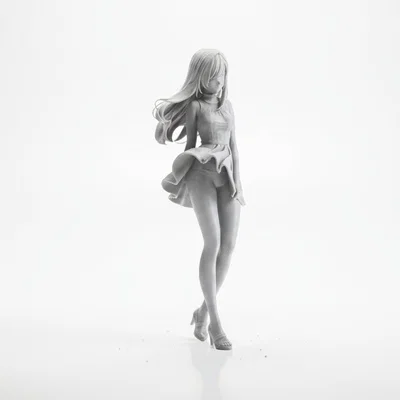 Mô hình tượng nữ nhân tà váy tung bay trong gió để in 3D