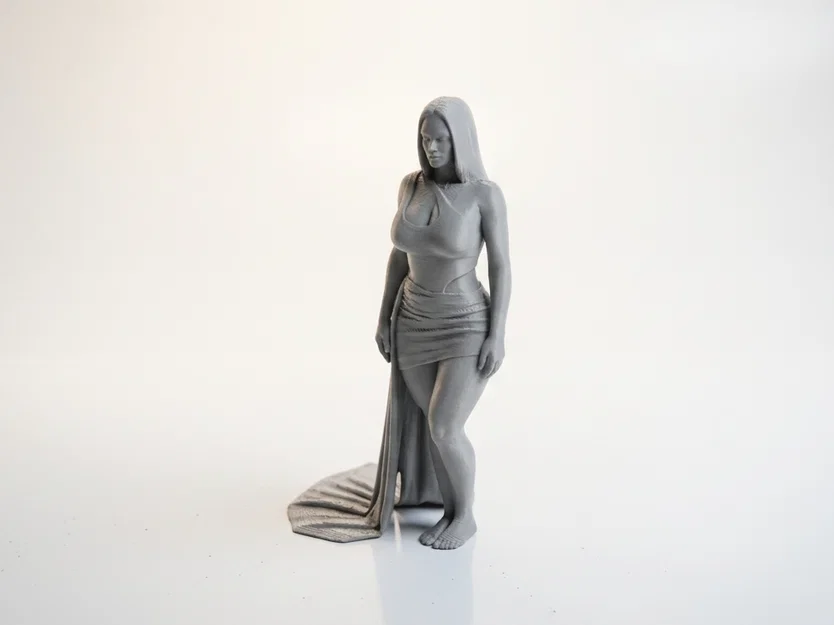 Mô hình 3D tượng người phụ nữ mặc váy dạ hội thanh lịch - Image 1