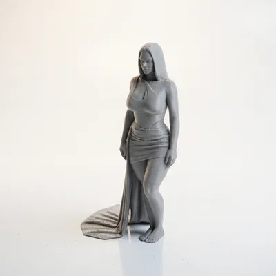 Mô hình 3D tượng người phụ nữ mặc váy dạ hội thanh lịch