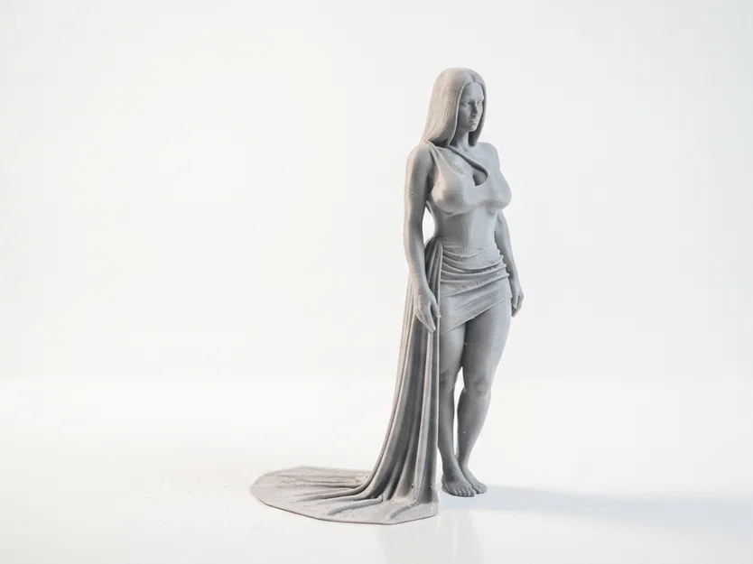Mô hình 3D tượng người phụ nữ mặc váy dạ hội thanh lịch - Image 2