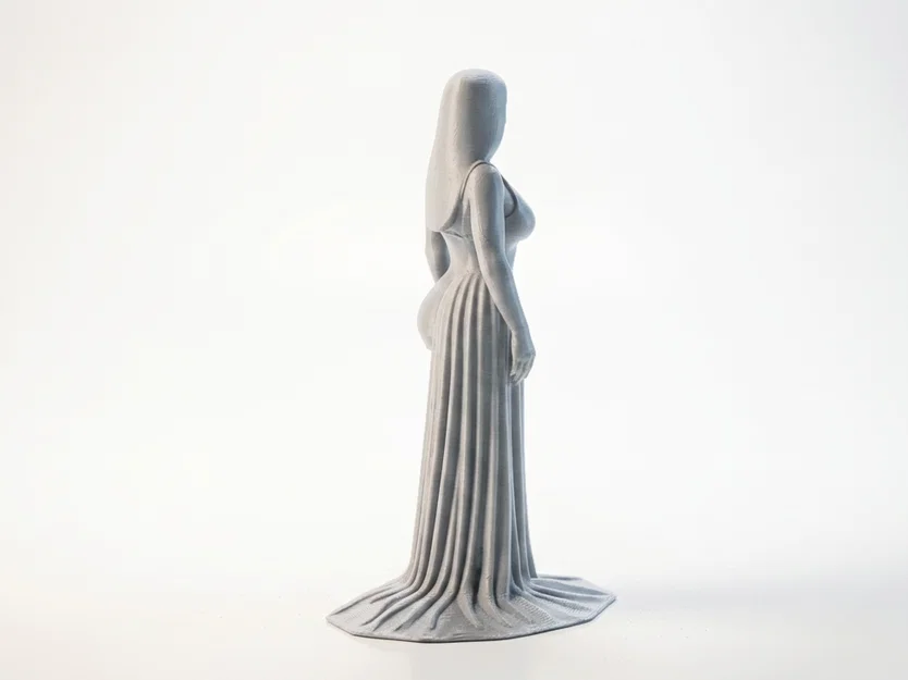 Mô hình 3D tượng người phụ nữ mặc váy dạ hội thanh lịch - Image 3