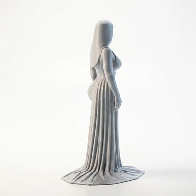 Mô hình 3D tượng người phụ nữ mặc váy dạ hội thanh lịch