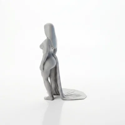 Mô hình 3D tượng người phụ nữ mặc váy dạ hội thanh lịch