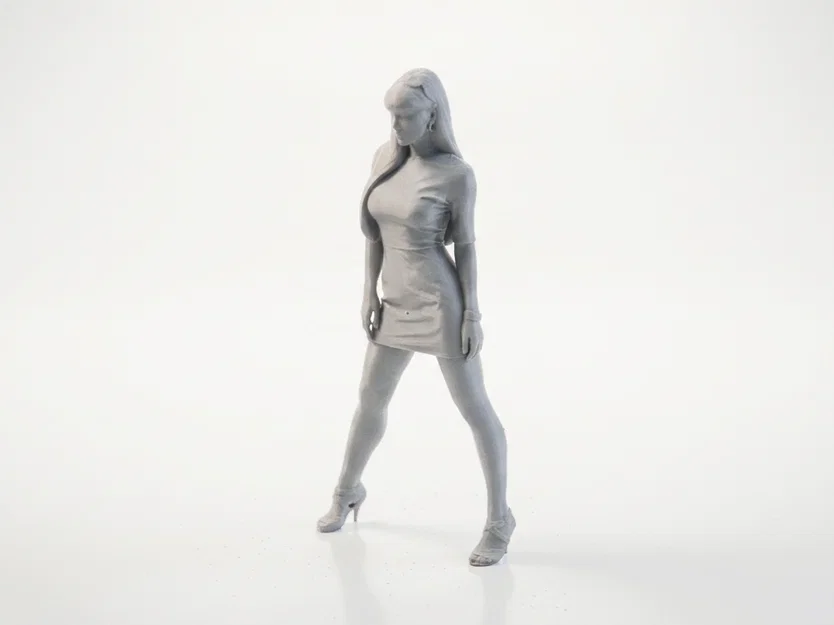 Mô hình tượng nữ mặc váy - Tượng trang trí 3D in được - Image 1