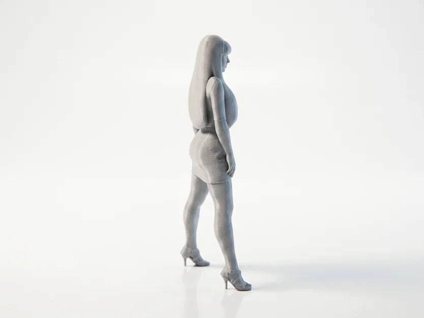 Mô hình tượng nữ mặc váy - Tượng trang trí 3D in được - Image 3