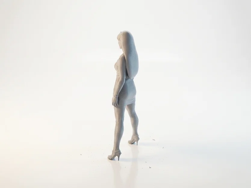 Mô hình tượng nữ mặc váy - Tượng trang trí 3D in được - Image 4