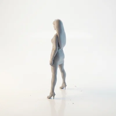 Mô hình tượng nữ mặc váy - Tượng trang trí 3D in được