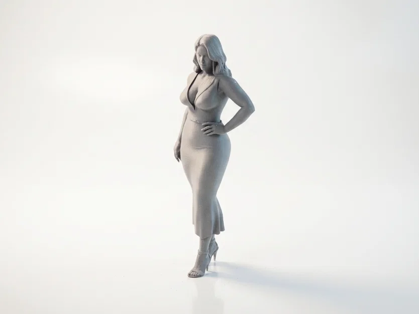 Mô hình tượng nữ diện váy thanh lịch in 3D - Image 1