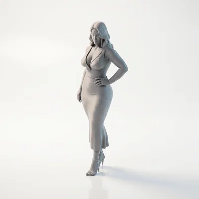 Mô hình tượng nữ diện váy thanh lịch in 3D