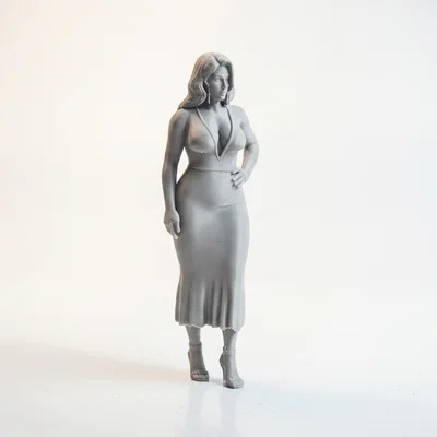 Mô hình tượng nữ diện váy thanh lịch in 3D