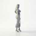 Mô hình tượng nữ diện váy thanh lịch in 3D - Thumbnail 3