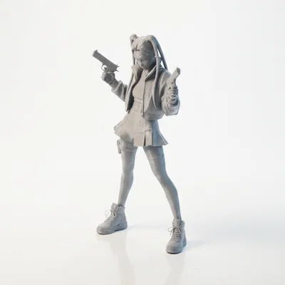 Mô hình Nữ Chiến Binh Cầm Súng - Action Figurine 3D Printable