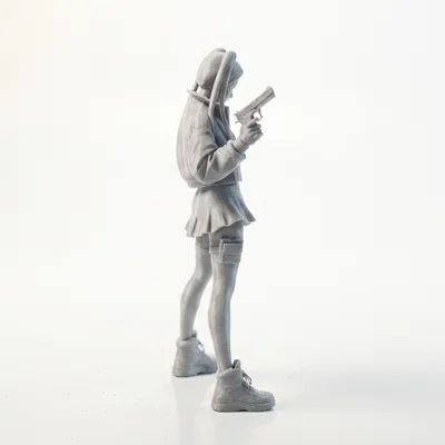 Mô hình Nữ Chiến Binh Cầm Súng - Action Figurine 3D Printable