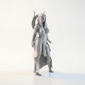 Mô hình tượng nữ quý tộc Ai Cập 3D - Egyptian Lady Figurine - Thumbnail 2